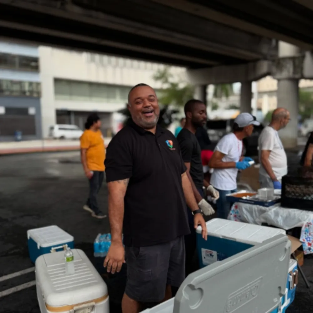 James Rice-Peña volunteering in the community